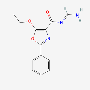 molecular formula C13H13N3O3 B12876151 N-(aminomethylidene)-5-ethoxy-2-phenyl-1,3-oxazole-4-carboxamide 