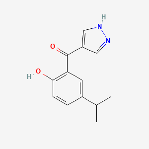 molecular formula C13H14N2O2 B12876166 4-(2-Hydroxy-5-isopropylbenzoyl)pyrazole 