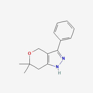 molecular formula C14H16N2O B12876168 6,6-Dimethyl-3-phenyl-1,4,6,7-tetrahydropyrano[4,3-c]pyrazole 