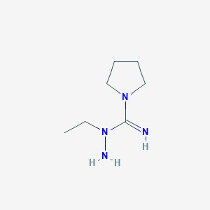 molecular formula C7H16N4 B12876177 N-Ethylpyrrolidine-1-carboximidhydrazide 