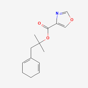 molecular formula C14H17NO3 B12876193 1-(Cyclohexa-1,5-dien-1-yl)-2-methylpropan-2-yl oxazole-4-carboxylate 