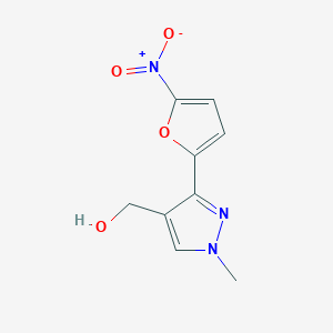 molecular formula C9H9N3O4 B12876195 (1-Methyl-3-(5-nitrofuran-2-yl)-1H-pyrazol-4-yl)methanol CAS No. 61621-37-2