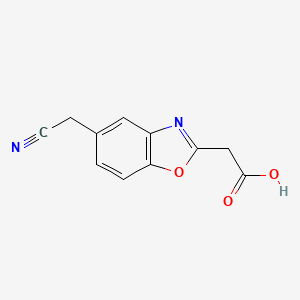 molecular formula C11H8N2O3 B12876217 2-(Carboxymethyl)benzo[d]oxazole-5-acetonitrile 