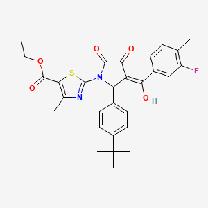 Ethyl 2-(2-(4-(tert-butyl)phenyl)-3-(3-fluoro-4-methylbenzoyl)-4-hydroxy-5-oxo-2,5-dihydro-1H-pyrrol-1-yl)-4-methylthiazole-5-carboxylate