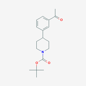 molecular formula C18H25NO3 B1287628 叔丁基-4-(3-乙酰基苯基)哌啶-1-羧酸酯 CAS No. 1198283-87-2