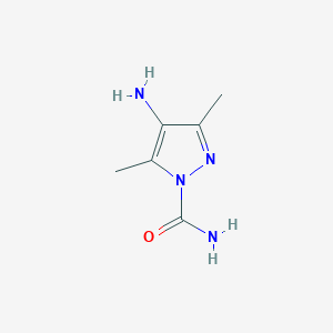 molecular formula C6H10N4O B12876295 4-Amino-3,5-dimethyl-1H-pyrazole-1-carboxamide 