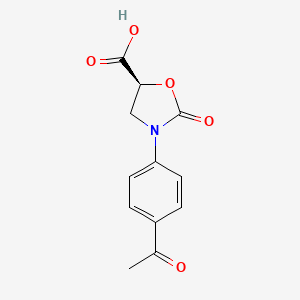 (5S)-3-(4-acetylphenyl)-2-oxo-1,3-oxazolidine-5-carboxylic acid