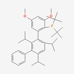 molecular formula C37H53O2P B12876343 ditert-butyl-[2,4-dimethoxy-6-[3-phenyl-2,4,6-tri(propan-2-yl)phenyl]phenyl]phosphane 