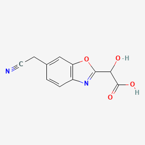 molecular formula C11H8N2O4 B12876380 2-(Carboxy(hydroxy)methyl)benzo[d]oxazole-6-acetonitrile 