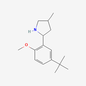 molecular formula C16H25NO B12876396 2-(5-(tert-Butyl)-2-methoxyphenyl)-4-methylpyrrolidine 