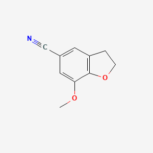 molecular formula C10H9NO2 B12876403 7-Methoxy-2,3-dihydrobenzofuran-5-carbonitrile 