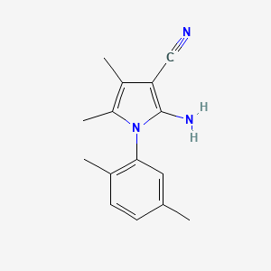 molecular formula C15H17N3 B12876418 2-Amino-1-(2,5-dimethylphenyl)-4,5-dimethyl-1H-pyrrole-3-carbonitrile 