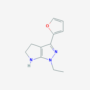 molecular formula C11H13N3O B12876426 1-Ethyl-3-(furan-2-yl)-1,4,5,6-tetrahydropyrrolo[2,3-c]pyrazole 