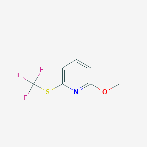 molecular formula C7H6F3NOS B12876429 2-Methoxy-6-((trifluoromethyl)thio)pyridine 