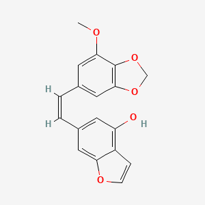 (Z)-6-(2-(7-Methoxybenzo[d][1,3]dioxol-5-yl)vinyl)benzofuran-4-ol