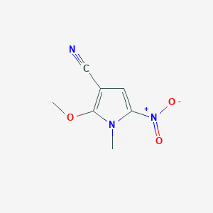 molecular formula C7H7N3O3 B12876625 2-Methoxy-1-methyl-5-nitro-1H-pyrrole-3-carbonitrile CAS No. 89998-67-4