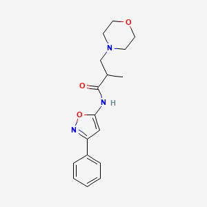 molecular formula C17H21N3O3 B12876634 4-Morpholinepropanamide, alpha-methyl-N-(3-phenyl-5-isoxazolyl)- CAS No. 86683-57-0