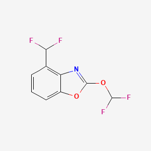 molecular formula C9H5F4NO2 B12876648 2-(Difluoromethoxy)-4-(difluoromethyl)benzo[d]oxazole 