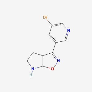 molecular formula C10H8BrN3O B12876655 3-(5-Bromopyridin-3-yl)-5,6-dihydro-4H-pyrrolo[3,2-d]isoxazole 