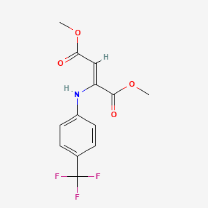 molecular formula C13H12F3NO4 B12876670 Dimethyl 2-[4-(trifluoromethyl)anilino]but-2-enedioate 