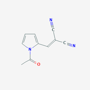 molecular formula C10H7N3O B12876678 2-((1-Acetyl-1H-pyrrol-2-yl)methylene)malononitrile 