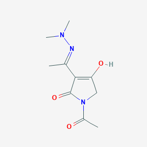 molecular formula C10H15N3O3 B12876689 1-Acetyl-3-(1-(2,2-dimethylhydrazono)ethyl)-4-hydroxy-1H-pyrrol-2(5H)-one 