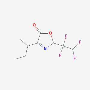 molecular formula C9H11F4NO2 B12876712 5(2H)-Oxazolone, 4-(1-methylpropyl)-2-(1,1,2,2-tetrafluoroethyl)- CAS No. 51314-52-4