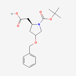 2-((2S)-4-(Benzyloxy)-1-(tert-butoxycarbonyl)pyrrolidin-2-yl)acetic acid