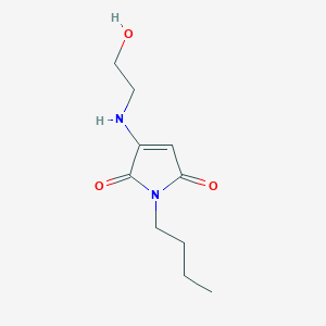 molecular formula C10H16N2O3 B12876785 1-Butyl-3-((2-hydroxyethyl)amino)-1H-pyrrole-2,5-dione 