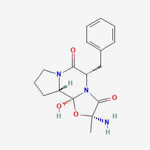 2-Amino-5-benzyl-10b-hydroxy-2-methyltetrahydro-2H-oxazolo(3,2-a)pyrrolo(2,1-C)pyrazine-3,6(5H,10bh)-dione, (2R,5S,10aS,10bS)-