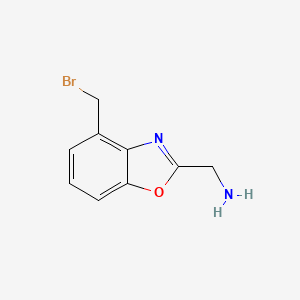 molecular formula C9H9BrN2O B12876923 2-(Aminomethyl)-4-(bromomethyl)benzo[d]oxazole 