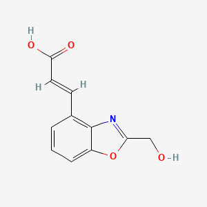 molecular formula C11H9NO4 B12876929 2-(Hydroxymethyl)benzo[d]oxazole-4-acrylic acid 