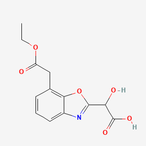 molecular formula C13H13NO6 B12876961 2-(Carboxy(hydroxy)methyl)-7-(2-ethoxy-2-oxoethyl)benzo[d]oxazole 