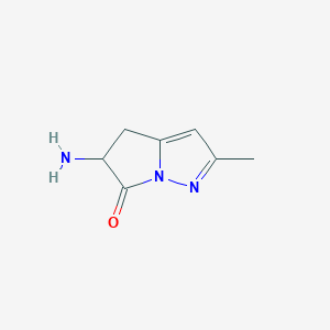 molecular formula C7H9N3O B12876971 5-Amino-2-methyl-4H-pyrrolo[1,2-b]pyrazol-6(5H)-one 