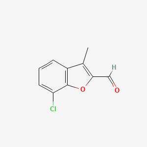 molecular formula C10H7ClO2 B12877016 7-Chloro-3-methylbenzofuran-2-carbaldehyde CAS No. 32565-19-8