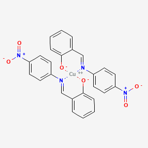 molecular formula C26H18CuN4O6 B12877066 Copper, bis[2-[[(4-nitrophenyl)imino]methyl]phenolato]- 