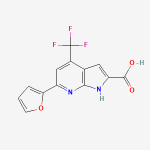 molecular formula C13H7F3N2O3 B12877073 6-(furan-2-yl)-4-(trifluoromethyl)-1H-pyrrolo[2,3-b]pyridine-2-carboxylic acid CAS No. 1083196-27-3