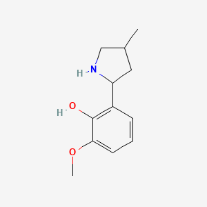 molecular formula C12H17NO2 B12877107 2-Methoxy-6-(4-methylpyrrolidin-2-yl)phenol 