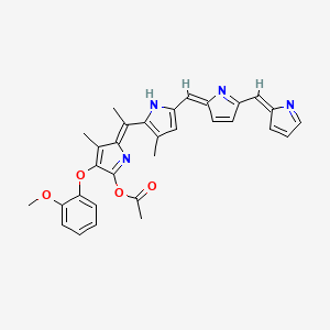 5-(1-(5-((5-((2H-Pyrrol-2-ylidene)methyl)-2H-pyrrol-2-ylidene)methyl)-3-methyl-2H-pyrrol-2-ylidene)ethyl)-3-(2-methoxyphenoxy)-4-methyl-1H-pyrrol-2-yl acetate