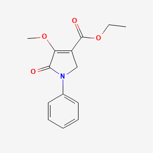 molecular formula C14H15NO4 B12877182 Ethyl 4-methoxy-5-oxo-1-phenyl-2,5-dihydro-1H-pyrrole-3-carboxylate CAS No. 860362-27-2