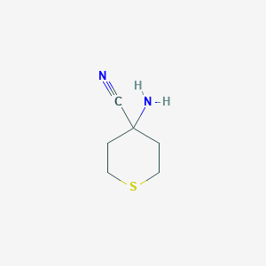 molecular formula C6H10N2S B1287765 4-aminotetrahydro-2H-thiopyran-4-carbonitrile CAS No. 50289-20-8