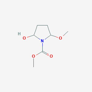 molecular formula C7H13NO4 B12877703 Methyl 2-hydroxy-5-methoxypyrrolidine-1-carboxylate 