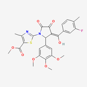 Methyl 2-(3-(3-fluoro-4-methylbenzoyl)-4-hydroxy-5-oxo-2-(3,4,5-trimethoxyphenyl)-2,5-dihydro-1H-pyrrol-1-yl)-4-methylthiazole-5-carboxylate