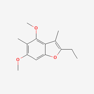 molecular formula C14H18O3 B12877955 Benzofuran, 2-ethyl-4,6-dimethoxy-3,5-dimethyl- CAS No. 831171-06-3