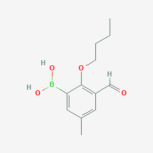molecular formula C12H17BO4 B1287796 2-Butoxy-3-formyl-5-methylphenylboronic acid CAS No. 480424-51-9