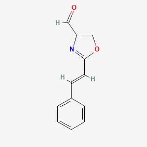 molecular formula C12H9NO2 B12878072 2-Styryloxazole-4-carbaldehyde 