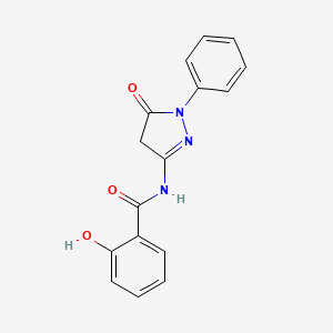 molecular formula C16H13N3O3 B12878110 2-Hydroxy-N-(5-oxo-1-phenyl-4,5-dihydro-1H-pyrazol-3-yl)benzamide CAS No. 877926-89-1