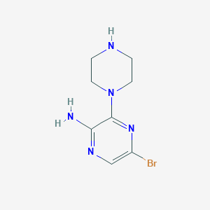 molecular formula C8H12BrN5 B1287812 5-Bromo-3-(piperazin-1-yl)pyrazin-2-amine CAS No. 893611-67-1