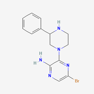 molecular formula C14H16BrN5 B1287815 5-Bromo-3-(3-phenylpiperazin-1-yl)pyrazin-2-amine CAS No. 893612-07-2