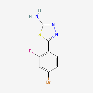 molecular formula C8H5BrFN3S B1287823 5-(4-Bromo-2-fluorophenyl)-1,3,4-thiadiazol-2-amine CAS No. 299937-74-9